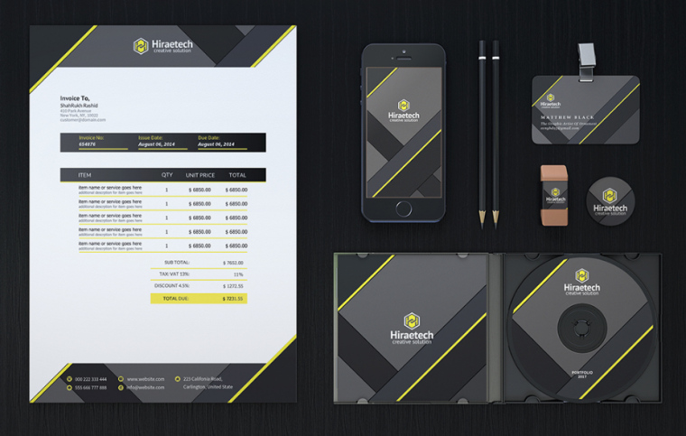 濃濃工業(yè)風(fēng) Hiraetech企業(yè)品牌VI視覺形象識別設(shè)計(jì)模板