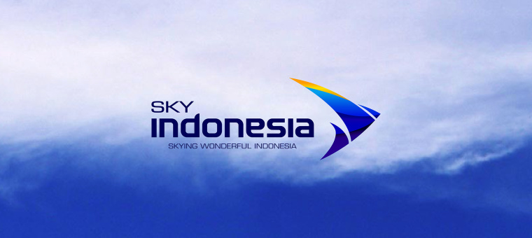 SKY INDONESIA航空公司logo設計：代表安全\精準\效率文化\友好的箭鳥logo設計