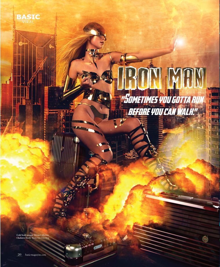 DESENO拉桿箱“女子超級(jí)英雄”系列平面廣告海報(bào)創(chuàng)意設(shè)計(jì)欣賞-鋼鐵俠