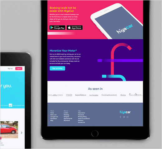 Hiyacar汽車共享平臺品牌形象設(shè)計-網(wǎng)站設(shè)計與手機APP界面設(shè)計,完美的動態(tài)多彩漸變風(fēng)格 Hiyacar汽車共享平臺品牌形象設(shè)計-網(wǎng)站設(shè)計與手機APP界面設(shè)計,完美的動態(tài)多彩漸變風(fēng)格