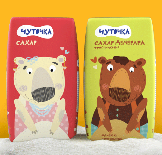 可愛插畫風(fēng) ЧУТОЧКА 食糖包裝設(shè)計