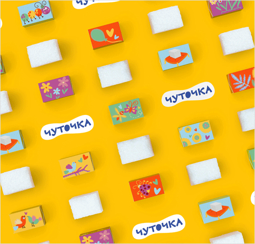 可愛插畫風(fēng) ЧУТОЧКА 食糖包裝設(shè)計