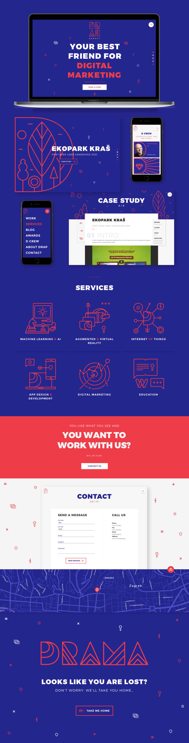 Drap廣告公司VI設(shè)計/公司視覺識別VI形象設(shè)計,極具吸引力的配色與線條插畫 Drap廣告公司VI設(shè)計/公司視覺識別VI形象設(shè)計,極具吸引力的配色與線條插畫