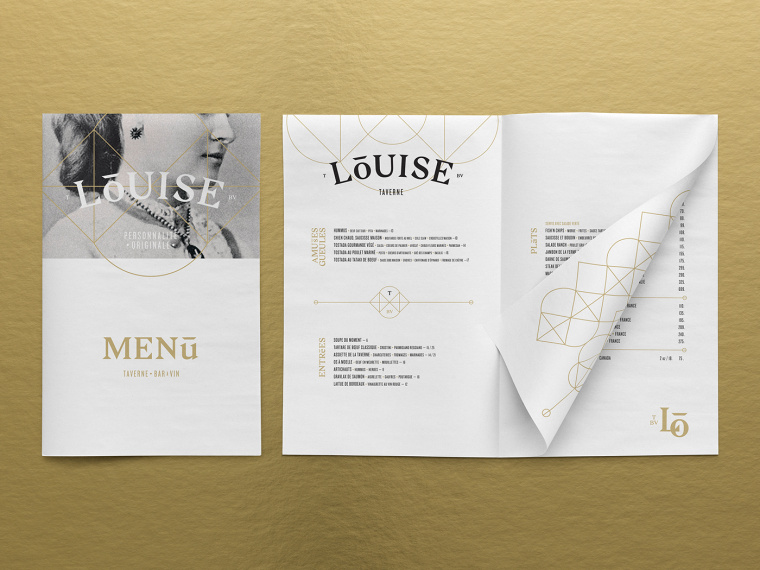 混合傳統(tǒng)與現(xiàn)代性的Louise酒館餐廳logo設(shè)計(jì)VI設(shè)計(jì)欣賞