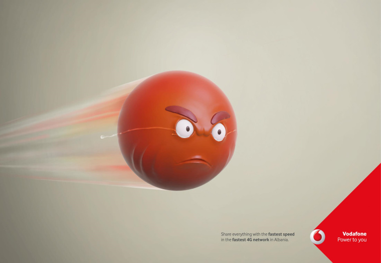 沃達(dá)豐4G網(wǎng)絡(luò)平面創(chuàng)意廣告“速度眼淚”篇-上海尚略廣告公司