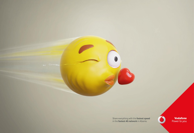 沃達(dá)豐4G網(wǎng)絡(luò)平面創(chuàng)意廣告“速度眼淚”篇-上海尚略廣告公司