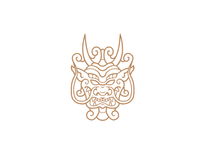 金色中國風格龍的logo設計