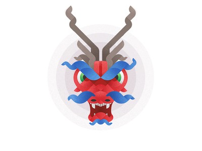 彩色聰明的老龍logo設計