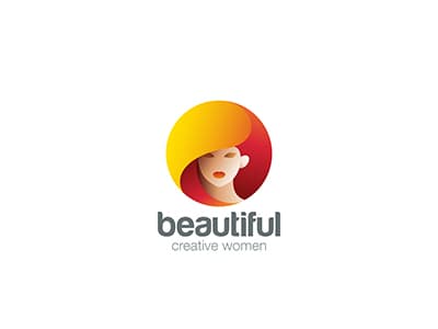 圓形紅色的頭沙龍logo設(shè)計-上海logo設(shè)計公司