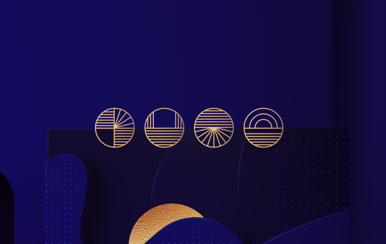 奢侈藍(lán)金藝術(shù)風(fēng)格冥想工作室Inhere公司logo設(shè)計(jì)VI設(shè)計(jì)-上海logo設(shè)計(jì)VI設(shè)計(jì)公司