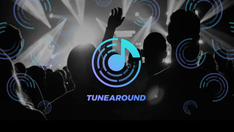 Tunearound 音樂APP品牌logo設(shè)計-圓形+聲波+音符 Tunearound 音樂APP品牌logo設(shè)計-圓形+聲波+音符