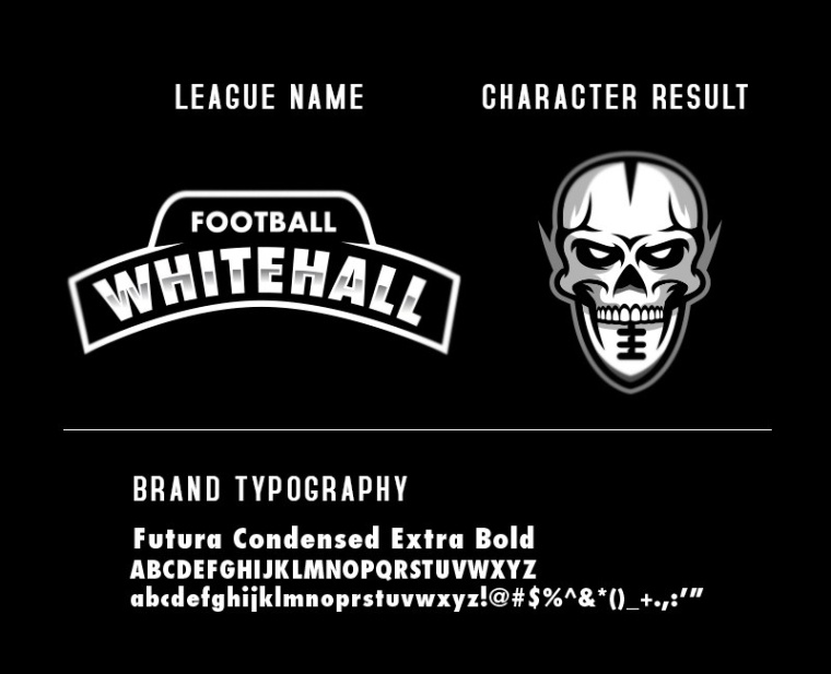 Whitehall 橄欖球聯(lián)盟體育標(biāo)志設(shè)計(jì),挑戰(zhàn)視覺的骷髏形象 Whitehall 橄欖球聯(lián)盟體育標(biāo)志設(shè)計(jì),挑戰(zhàn)視覺的骷髏形象