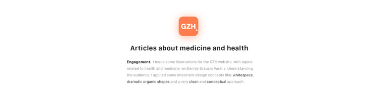 健康醫(yī)療CZN網(wǎng)站插圖式設(shè)計(jì)，空白與戲劇性的有機(jī)形狀相結(jié)合