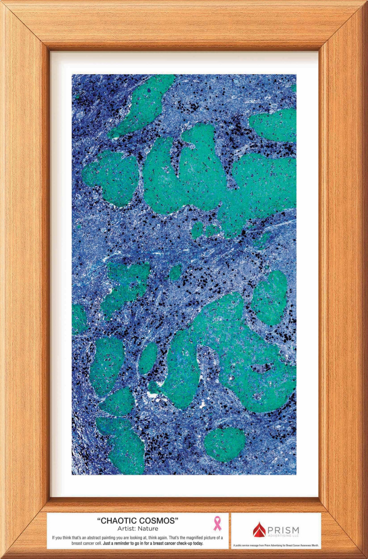 棱鏡廣告公司為乳腺癌公益宣傳月設(shè)計(jì)的“抽象藝術(shù)風(fēng)”創(chuàng)意海報(bào)賞析-混沌宇宙