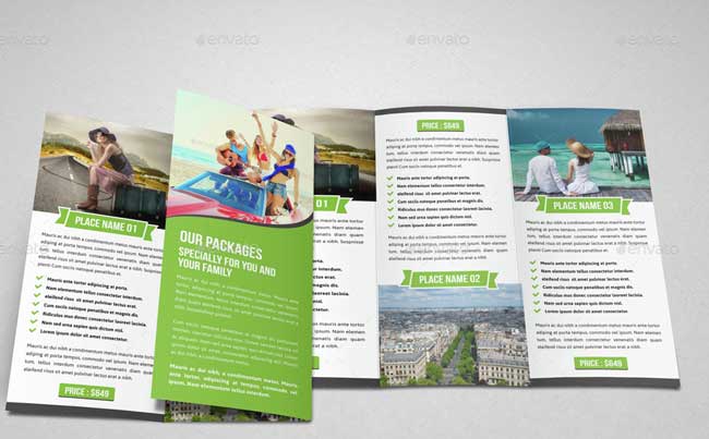 上海畫冊設(shè)計公司分享40+最佳旅游宣傳手冊設(shè)計模板-旅行三折頁小冊子InDesign模板v3