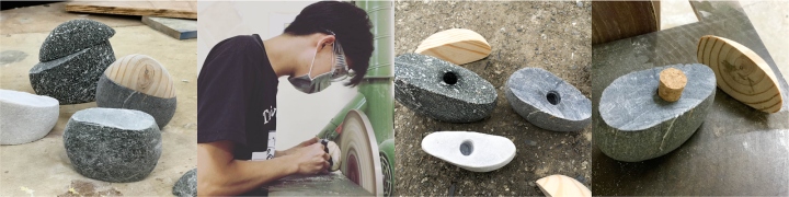 日式溫泉浴粉創(chuàng)意包裝設計造型設計——石材與木材的結合