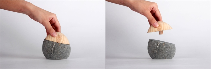 日式溫泉浴粉創(chuàng)意包裝設計造型設計——石材與木材的結合