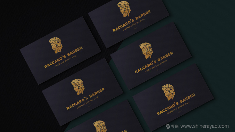 Raccaros-Barber 傳統(tǒng)美發(fā)連鎖店理發(fā)師人物logo設(shè)計-上海logo設(shè)計公司