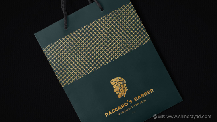 Raccaros-Barber 傳統(tǒng)美發(fā)連鎖店理發(fā)師人物logo設(shè)計-品牌形象VI設(shè)計-上海VI設(shè)計公司