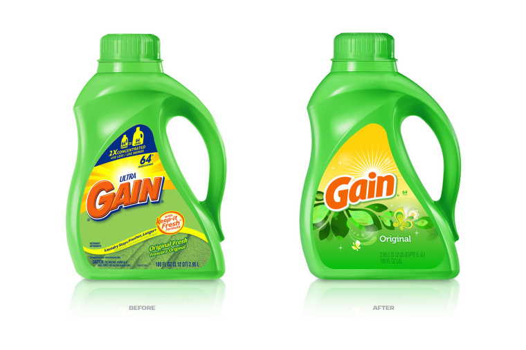 Gain洗衣液標(biāo)志更新設(shè)計與包裝設(shè)計-上海標(biāo)志設(shè)計包裝設(shè)計公司