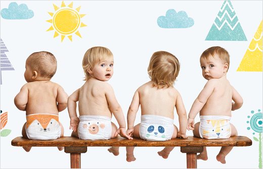 清新風(fēng)格 Kit & Kin 環(huán)保型母嬰品牌嬰兒尿布拉拉褲logo設(shè)計包裝設(shè)計