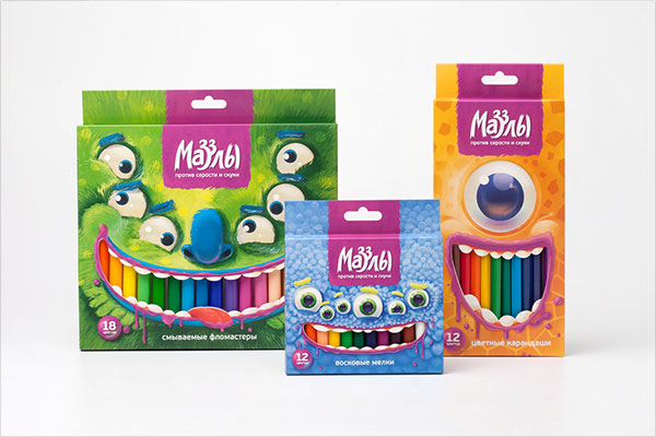 Mazzly彩色鉛筆水彩畫筆兒童文具卡通風(fēng)包裝設(shè)計-上海包裝設(shè)計公司