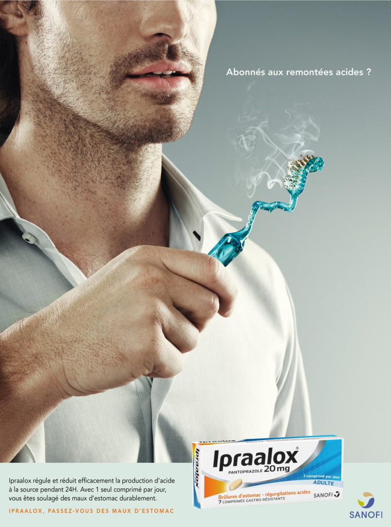 醫(yī)藥創(chuàng)意廣告欣賞：Ipraalox胃藥平面創(chuàng)意廣告設(shè)計(jì)-牙刷篇