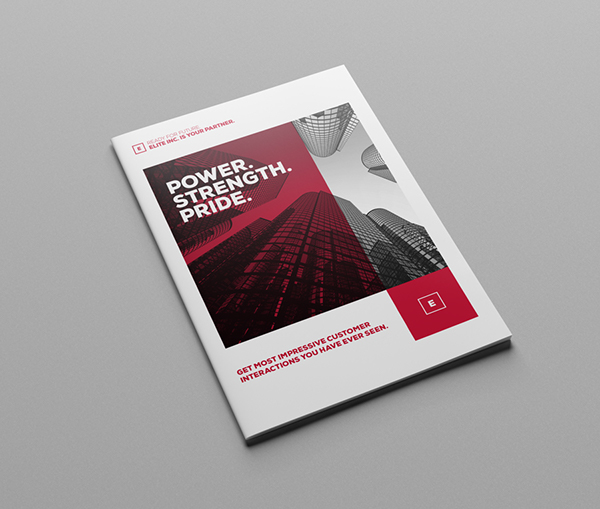 精英設計公司 Bifold 2色企業(yè)宣傳手冊設計模板-上海畫冊設計公司