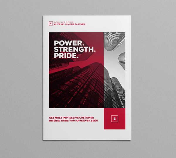 精英設計公司 Bifold 2色企業(yè)宣傳手冊設計模板-上海畫冊設計公司