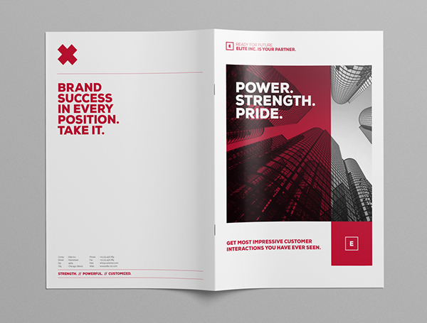 精英設計公司 Bifold 2色企業(yè)宣傳手冊設計模板-上海畫冊設計公司