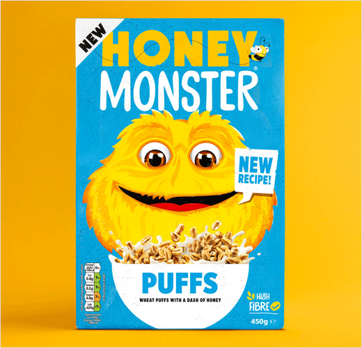 Honey Monster 蜜蜂怪物圖形早餐麥片新包裝設(shè)計品牌設(shè)計 Honey Monster 蜜蜂怪物圖形早餐麥片新包裝設(shè)計品牌設(shè)計