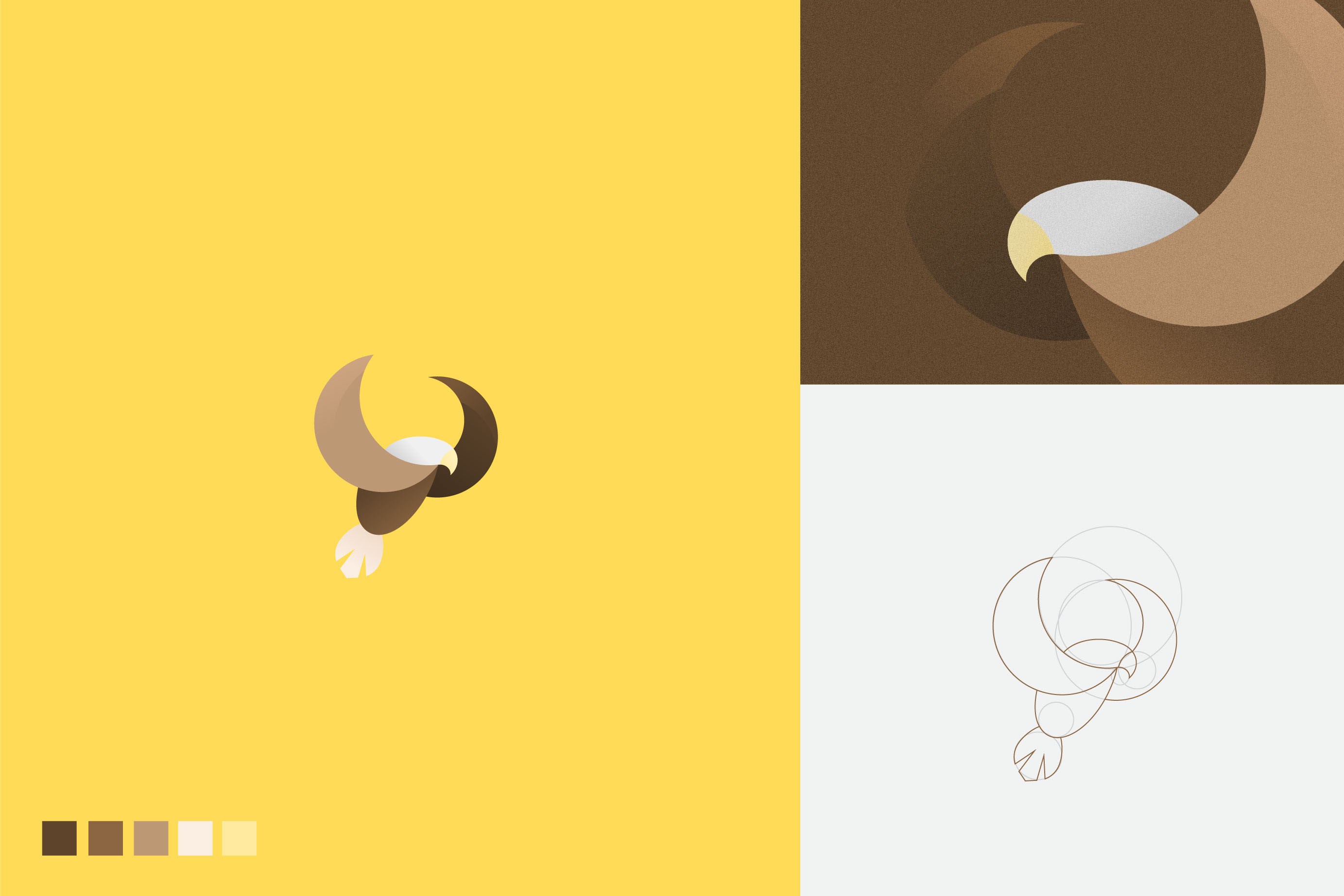 黃色老鷹logo-黃金分割比例設(shè)計(jì)的幾何圖形動(dòng)物logo設(shè)計(jì)圖片欣賞-上海logo設(shè)計(jì)公司