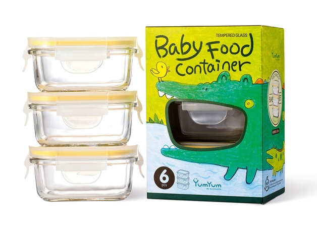 YumYum 嬰兒寶寶套餐飯盒包裝設計-鱷魚插畫-上海嬰兒產(chǎn)品包裝設計公司