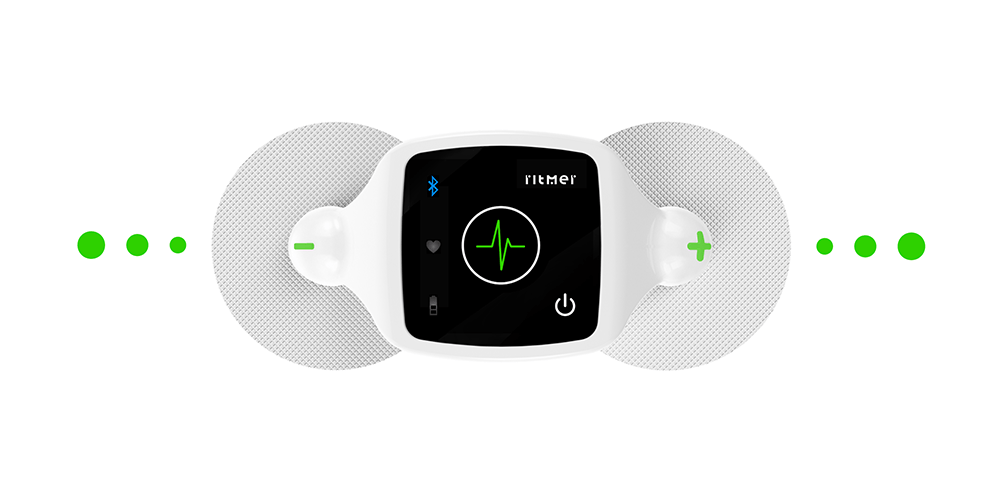 RITMER個人心電圖隨身健康監(jiān)測儀器LOGO設(shè)計品牌形象設(shè)計-上海醫(yī)療健康品牌logo設(shè)計公司