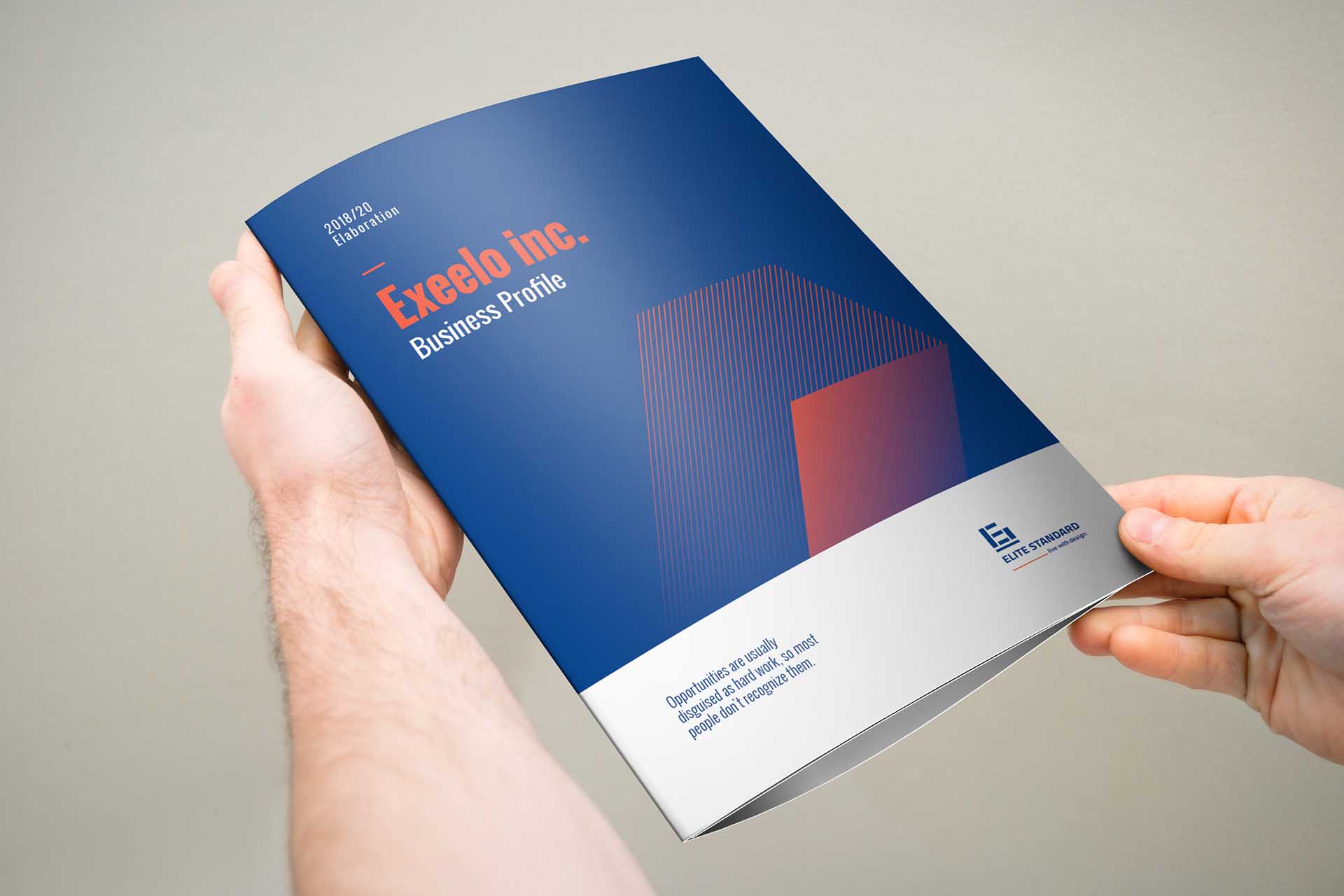 上海畫冊設(shè)計公司分享：經(jīng)典雙色撞色商業(yè)三折頁宣傳畫冊設(shè)計模板