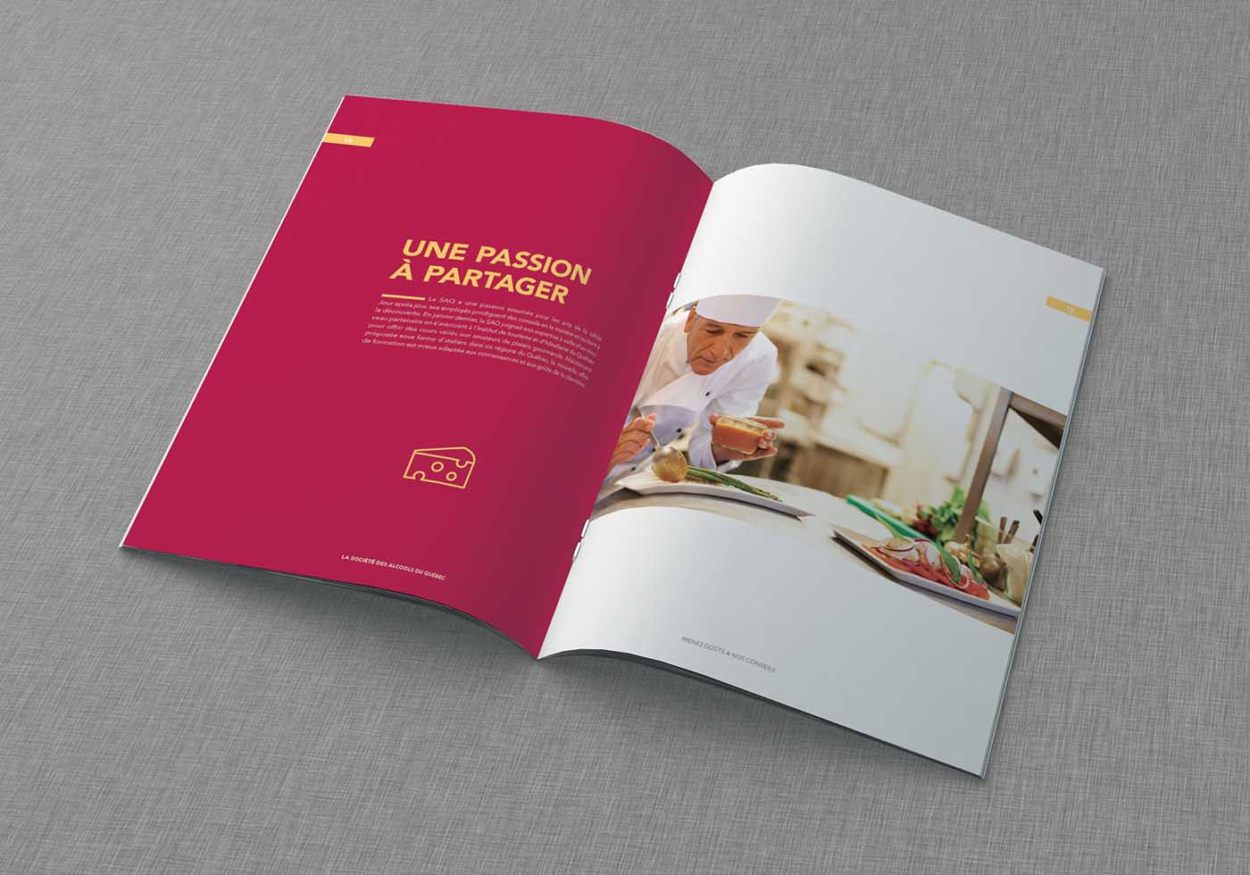  法國經(jīng)典暖色撞色美食SAQ宣傳冊設(shè)計-上海餐飲宣傳畫冊設(shè)計公司