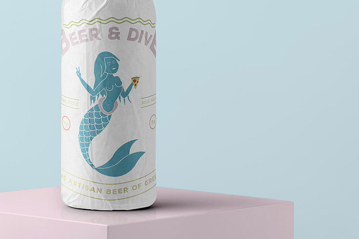 美人魚(yú)插畫(huà)風(fēng)啤酒包裝設(shè)計(jì)-上海包裝設(shè)計(jì)公司