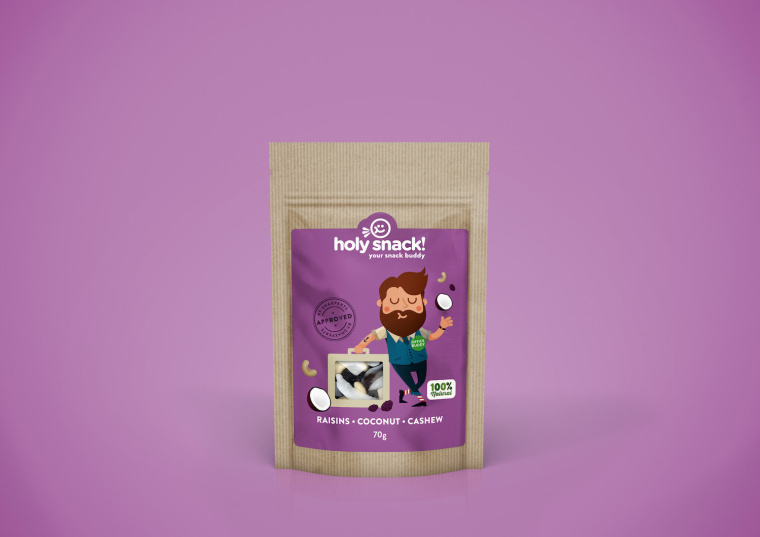 提升身體活力的holy 休閑零食小吃包裝設(shè)計人物插畫設(shè)計-上海品牌策劃包裝設(shè)計公司
