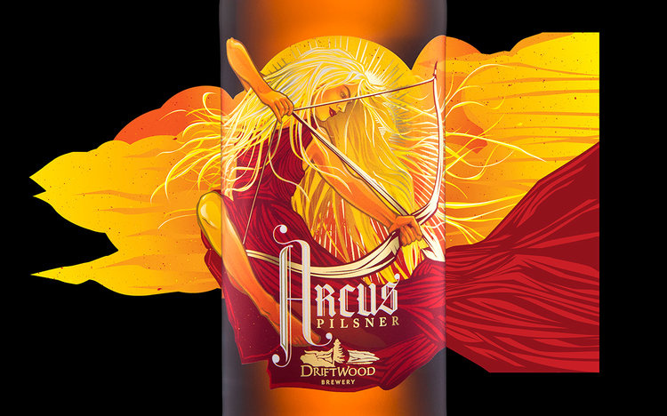 Driftwood啤酒包裝設(shè)計(jì)太陽女神插畫設(shè)計(jì)-上海包裝設(shè)計(jì)公司
