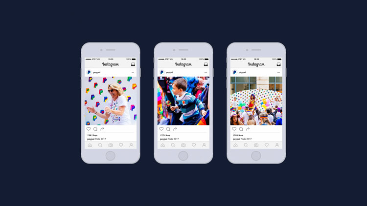 上海品牌VI設(shè)計公司分享：PayPal全球品牌推廣視覺識別設(shè)計指南-炫彩logo變體組合強烈視覺效果