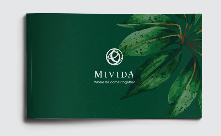 上海logo設(shè)計公司分享簡約綠色環(huán)保格調(diào)米韋達高檔小區(qū)住宿地產(chǎn)品牌宣傳畫冊設(shè)計