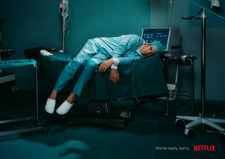 Netflix在線影片租賃平面廣告創(chuàng)意設計“手術篇“-上海平面廣告策劃設計公司