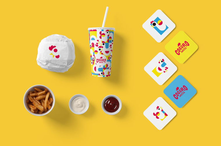 Cocoro快餐廳雄雞吉祥物設計-上海餐飲品牌VI形象設計公司