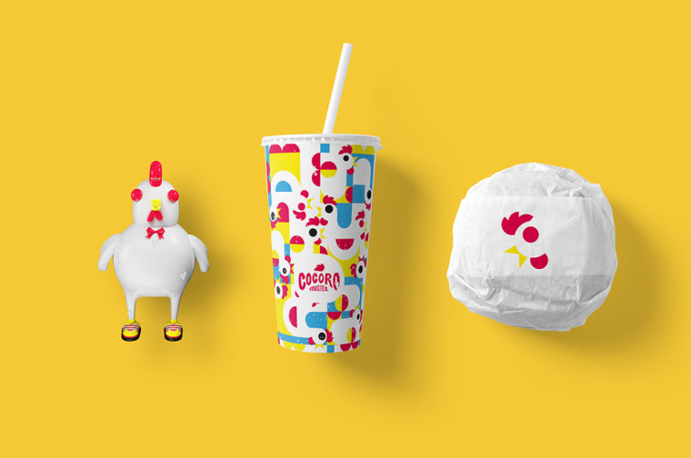 Cocoro快餐廳雄雞吉祥物設計-上海餐飲品牌VI形象設計公司