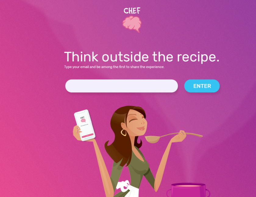 Chef Brain app的目標(biāo)網(wǎng)頁-網(wǎng)頁設(shè)計、網(wǎng)站開發(fā)、用戶界面和用戶體驗