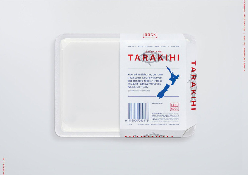 East Rock海鮮包裝設(shè)計(jì)，半封套設(shè)計(jì)方便展示清潔和新鮮的產(chǎn)品與品牌信息