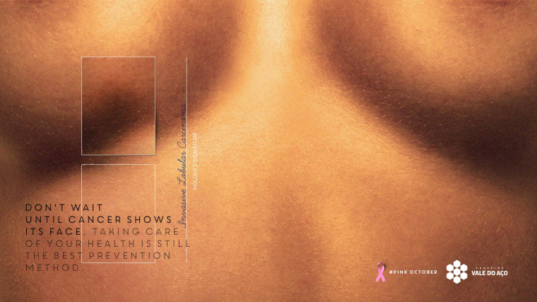 巴西Vale doA?o商場乳腺癌宣傳月平面廣告“不要等到癌癥顯現(xiàn)出來”篇