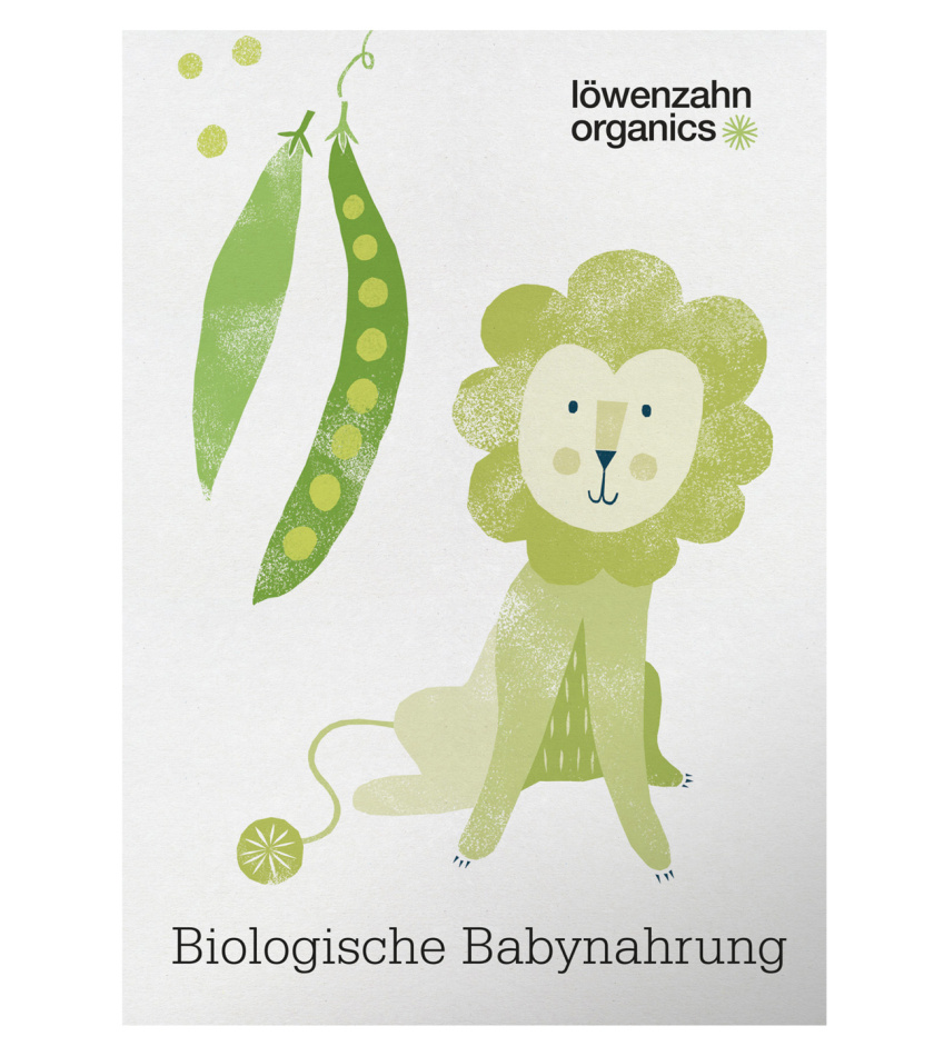 L?wenzahn有機嬰兒食品包裝設(shè)計”清新小獅子動物插畫“--上海包裝設(shè)計公司