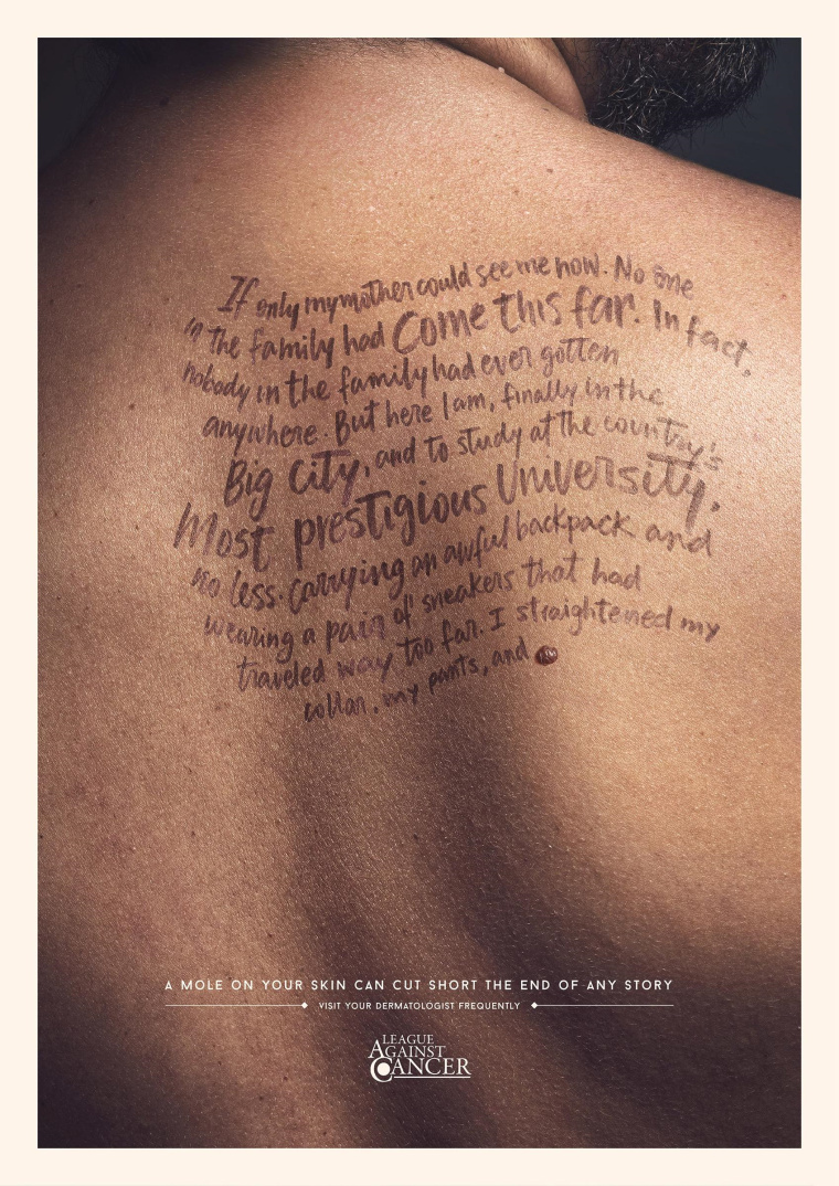 Y＆R廣告公司為聯(lián)盟預(yù)防癌癥設(shè)計(jì)的平面創(chuàng)意廣告賞析-上海廣告策劃公司