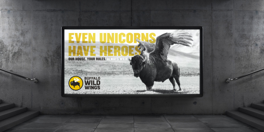 Buffalo Wild Wings體育酒吧新logo設(shè)計(jì),帶翅膀的水牛形象 Buffalo Wild Wings體育酒吧新logo設(shè)計(jì),帶翅膀的水牛形象
